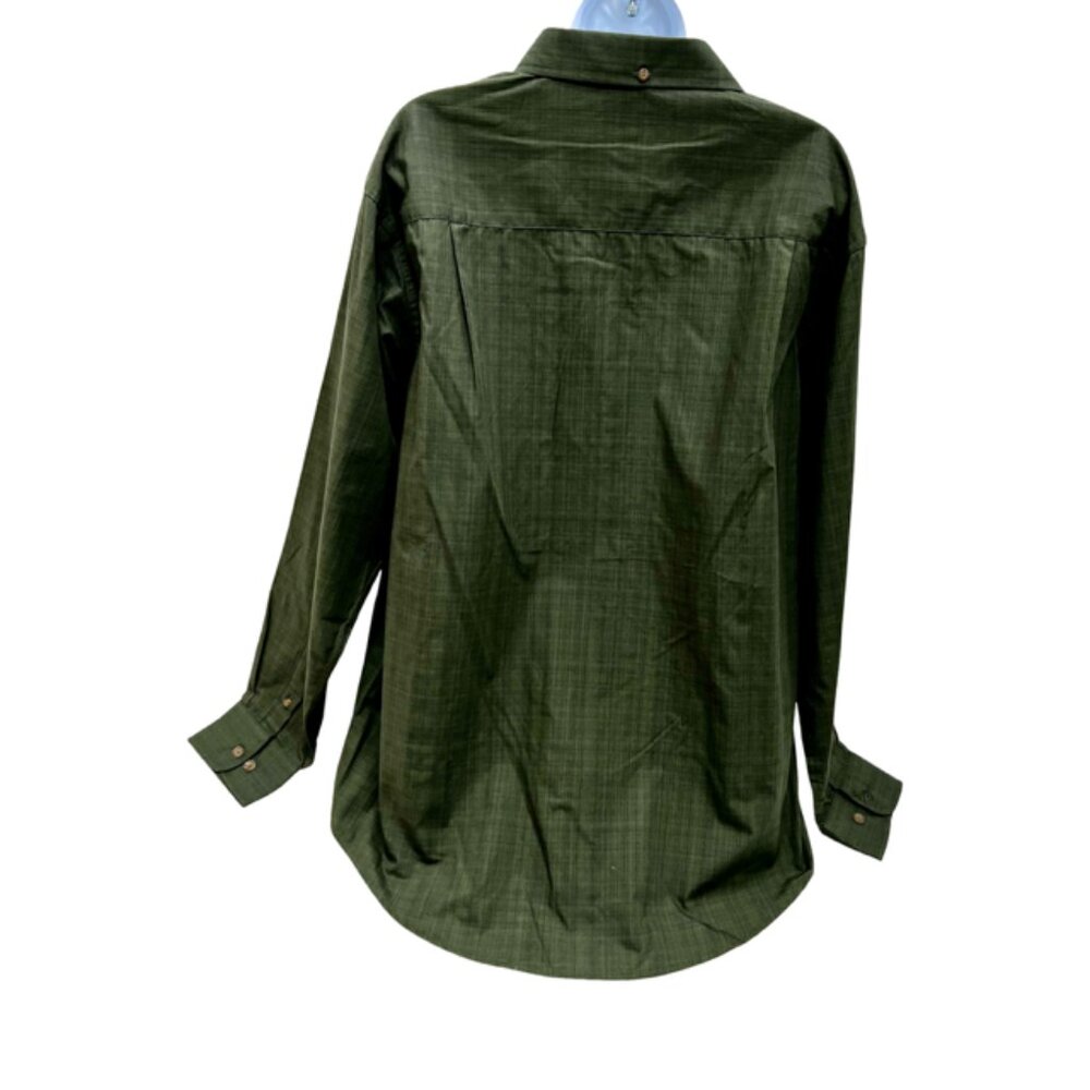 Men Hagger Men’s Button Down Dress Shirt  Long Sleeve Olive Green  Size L (89) - Picture 3 of 6